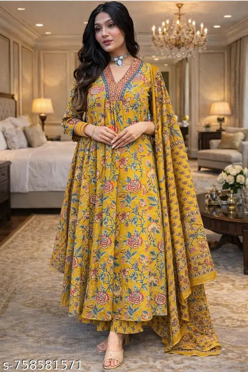 Crimson Resham Anarkali Suit Set