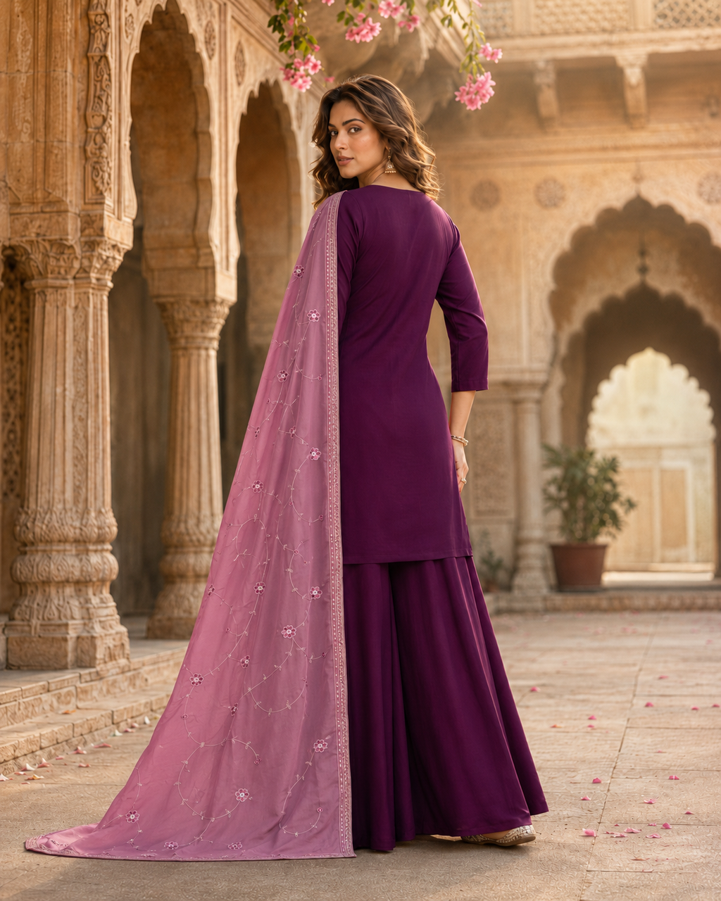 Jamuni Embroidered Kurta Sharara Set with Dupatta