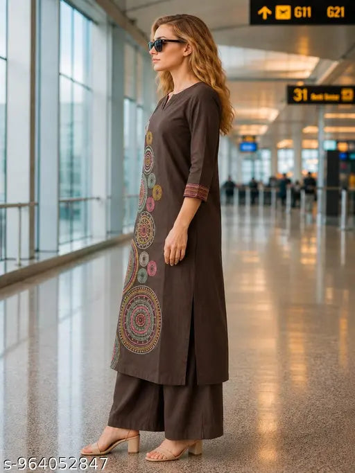 Coral Pink Bandhani Palazzo Set