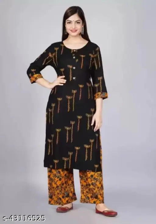 Chocolate Brown Chanderi Palazzo Set