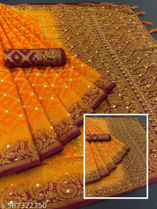 Teal Zari Border Silk Saree