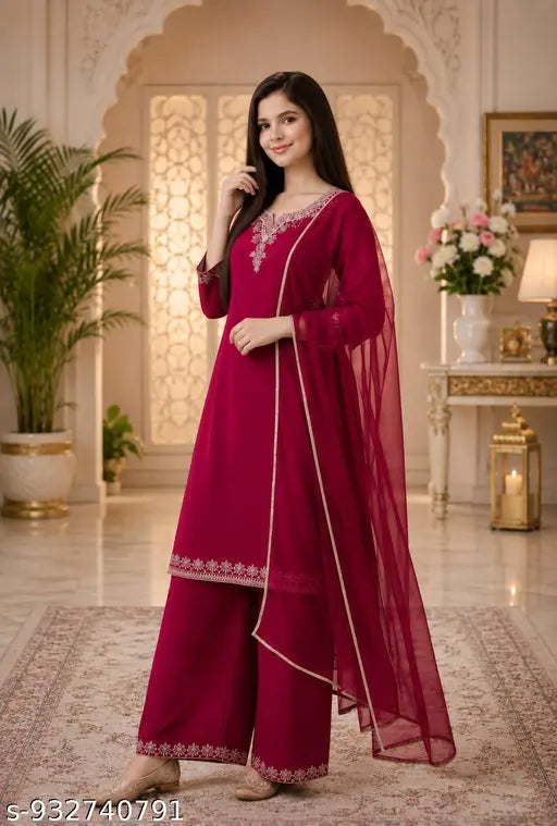 Sky Blue Georgette Palazzo Suit