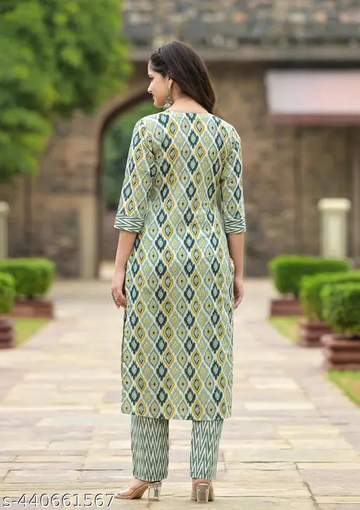 Emerald Green Embroidered Kurta Set