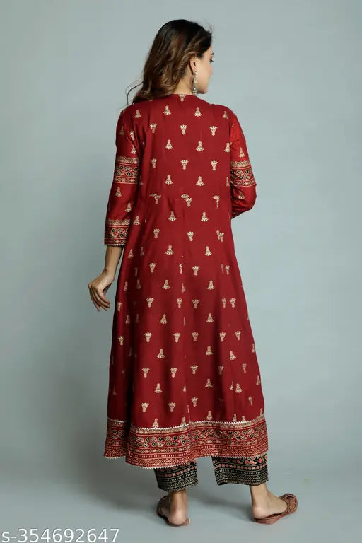 Terracotta Block Print Straight Kurta Set