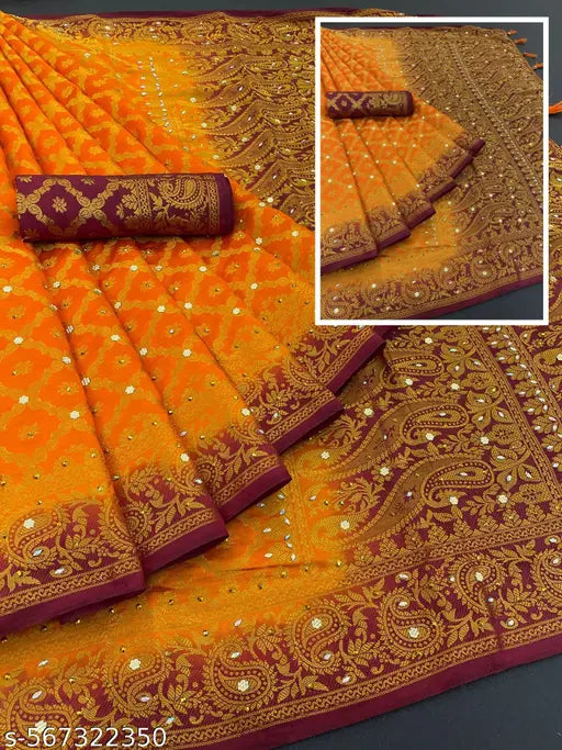 Teal Zari Border Silk Saree