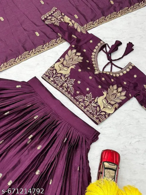 Maroon Velvet Bridal Lehenga Set