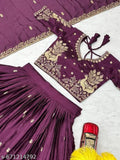Maroon Velvet Bridal Lehenga Set