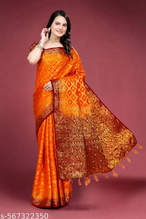 Teal Zari Border Silk Saree