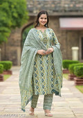 Emerald Green Embroidered Kurta Set