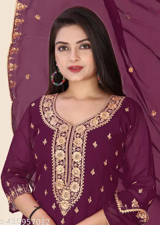 Indigo Ikat Printed Kurta Sharara Set
