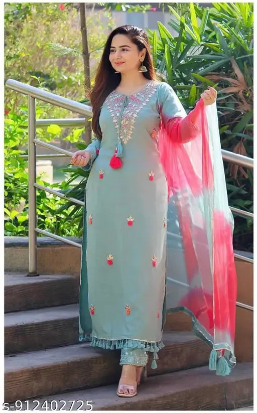 Mint Green Cotton Salwar Kameez