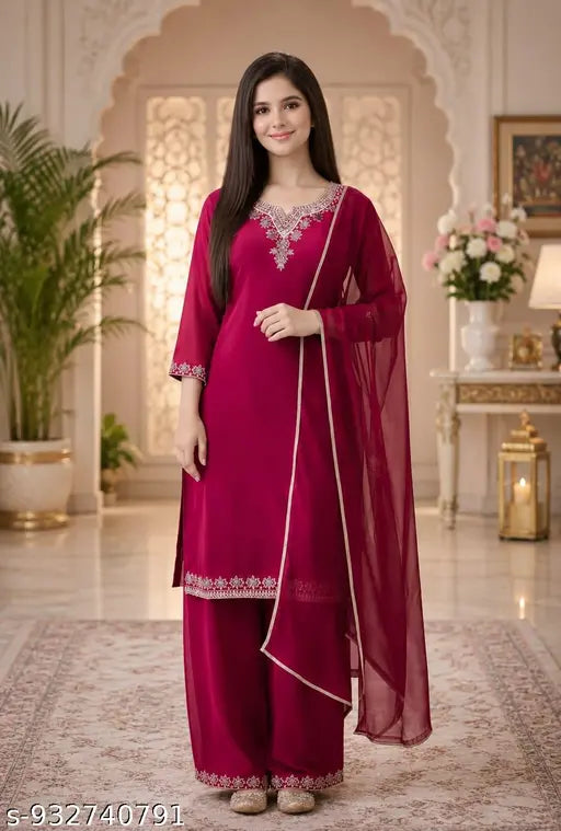 Sky Blue Georgette Palazzo Suit