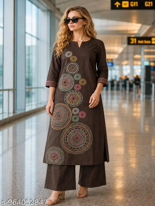 Coral Pink Bandhani Palazzo Set