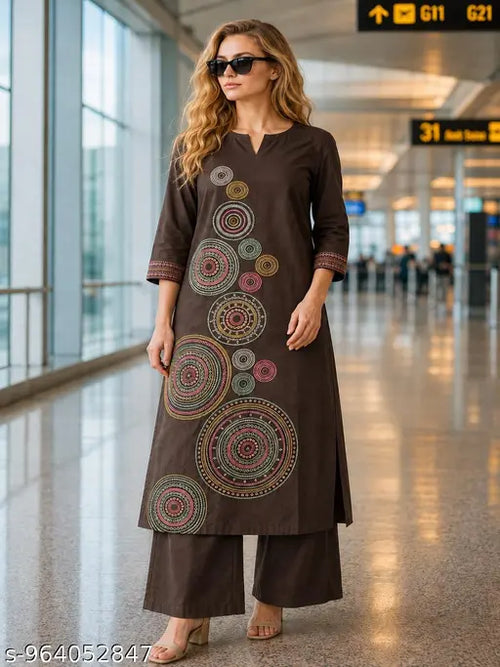 Coral Pink Bandhani Palazzo Set