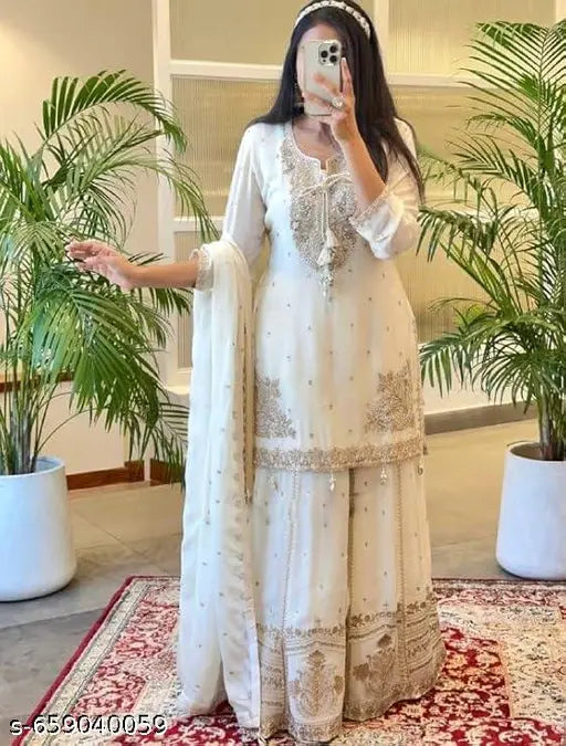 Pink Floral Printed Sharara Set